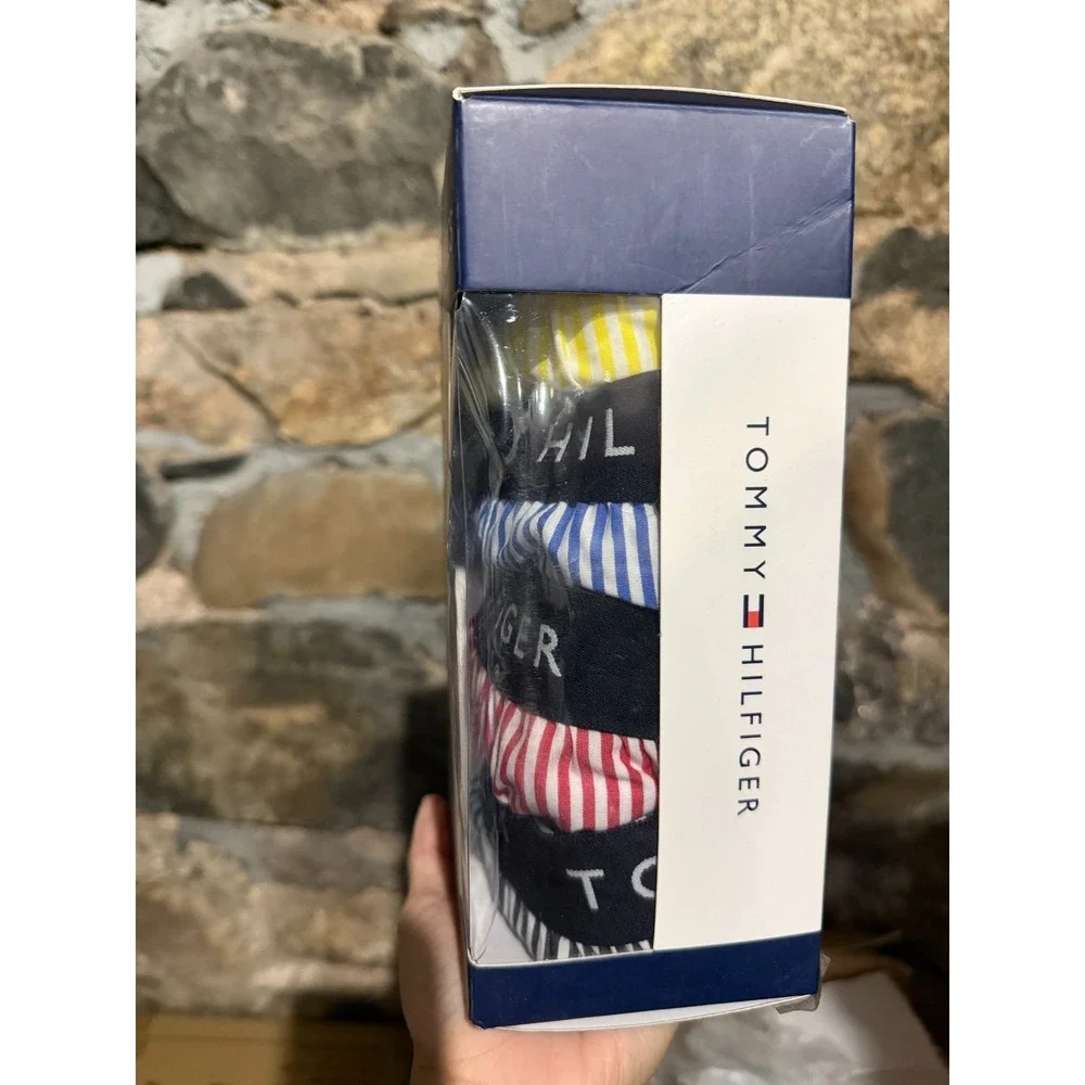 Tommy Hilfiger Mens Cotton Classics 4-Pack Woven Boxers Striped Size L NEW